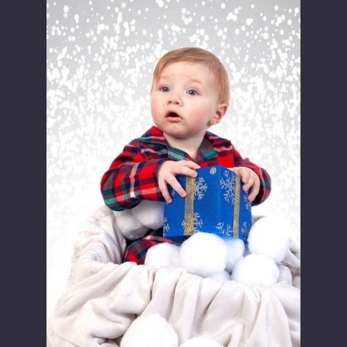 Baby Christmas present photography