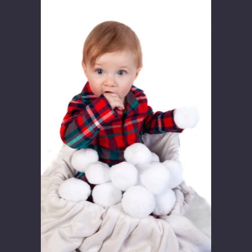 Baby festive snowball photoshoot