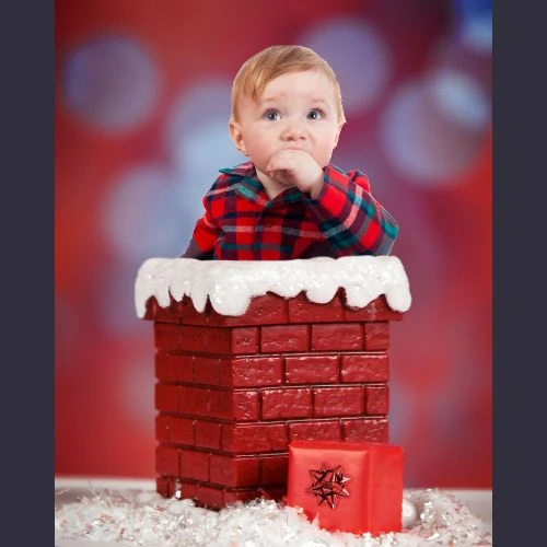 Baby Christmas chimney photoshoot