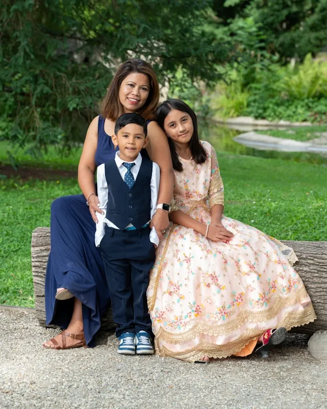 Family portrait photography in park